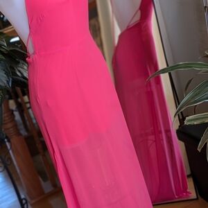 Lush Hot Pink Backless Dress